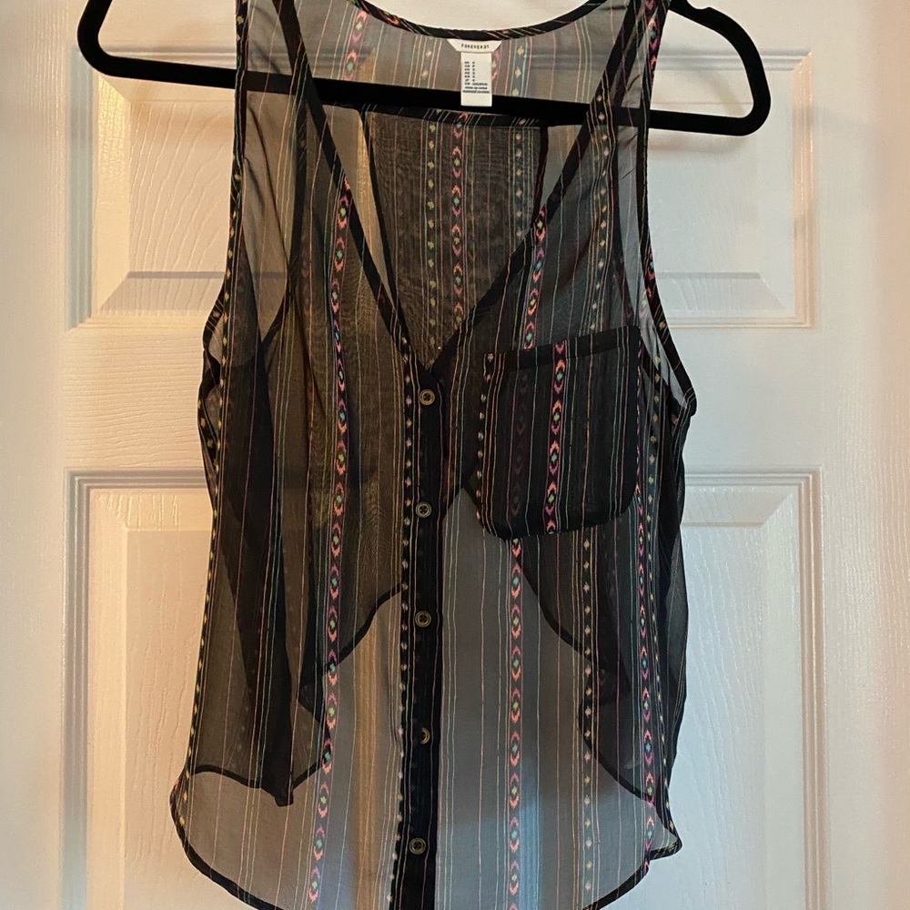 Sheer open back crop top